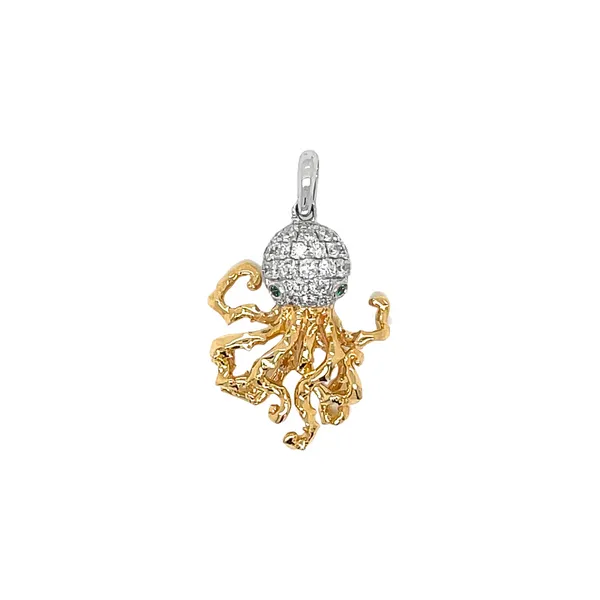 14K Two-Tone 0.59ctw Diamond Octopus Pendant Diamonds Direct St. Petersburg, FL