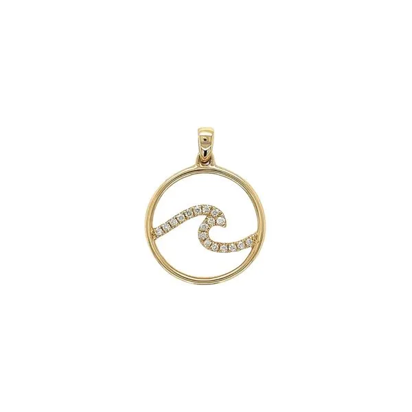 14KY 0.09ctw Diamond Wave Pendant Diamonds Direct St. Petersburg, FL