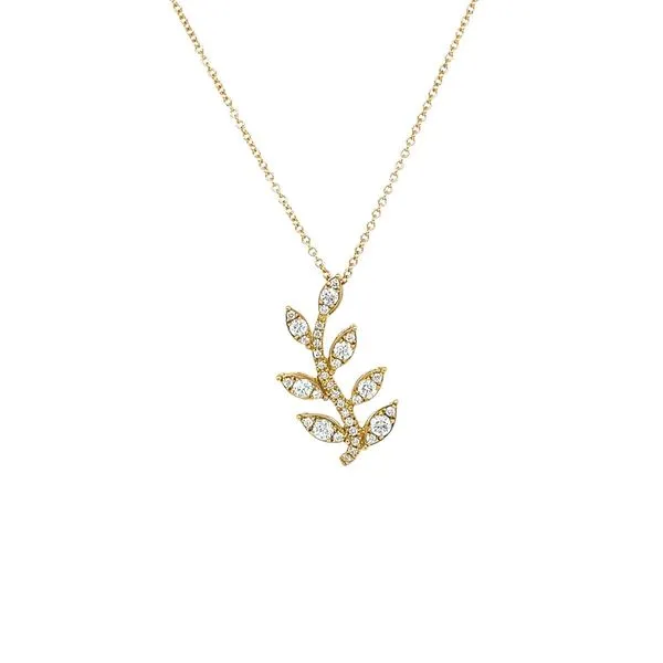 18KY 0.45ctw Diamond Leaf Pendant Diamonds Direct St. Petersburg, FL