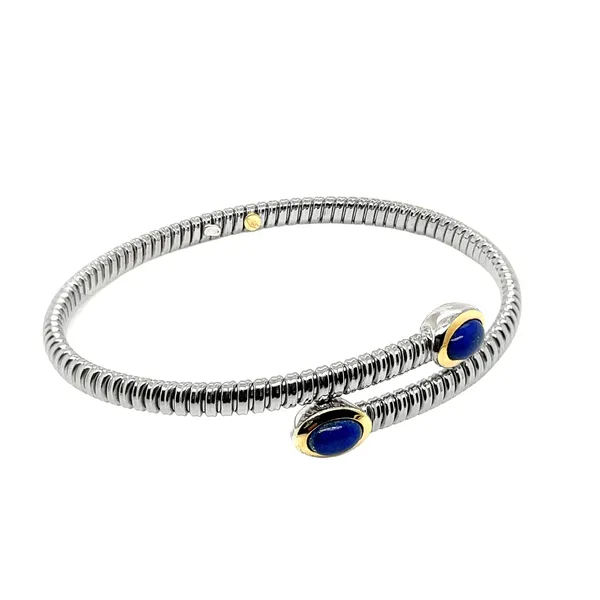 PiyaRo Sterling Silver & 18KY Lapis Wrap Bracelet Image 2 Diamonds Direct St. Petersburg, FL
