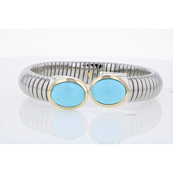 PiyaRo Sterling Silver & 18KY Turquoise Bracelet Diamonds Direct St. Petersburg, FL