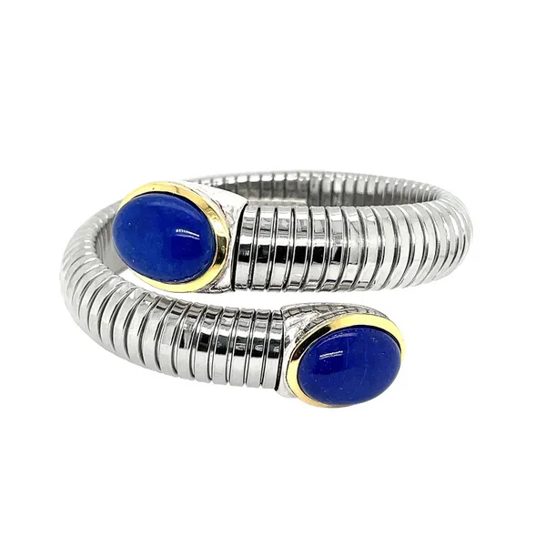 PiyaRo Sterling Silver & 18KY Lapis Wrap Bracelet Image 2 Diamonds Direct St. Petersburg, FL