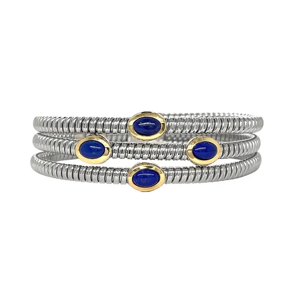 PiyaRo Sterling Silver and 18KY Lapis Four Row Lapis Bracelet Diamonds Direct St. Petersburg, FL