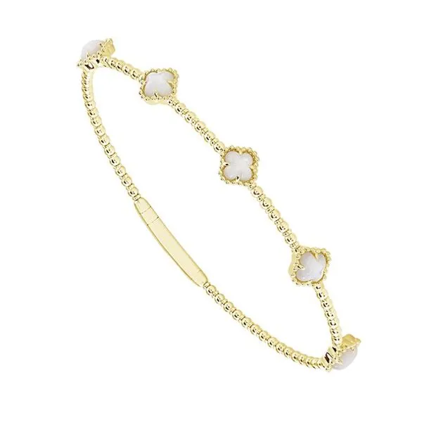 14KY Tracer Flexi Bangle Bracelet with Mother-Of-Pearl Diamonds Direct St. Petersburg, FL