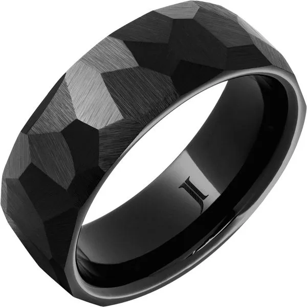 Men's Black Ceramic Chisel Wedding Band Diamonds Direct St. Petersburg, FL