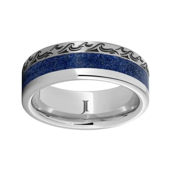 Men's Serinium® Blue Waves Wedding Band Diamonds Direct St. Petersburg, FL