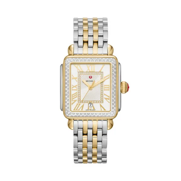 MICHELE Deco Madison Two-Tone 18K Gold Diamond Dial Watch Diamonds Direct St. Petersburg, FL