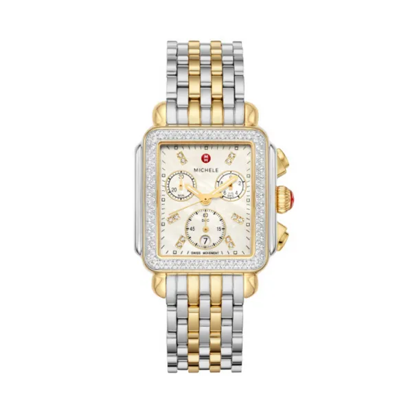 MICHELE Deco Two-Tone 18K Gold & Diamond Watch Diamonds Direct St. Petersburg, FL