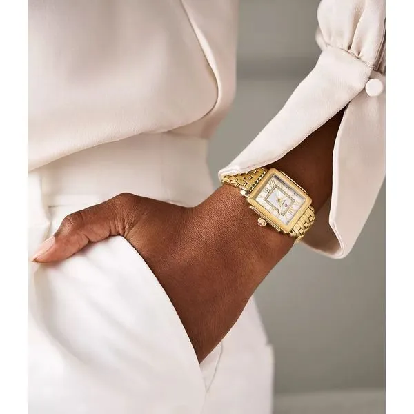 MICHELE Deco Madison Mid 18K Gold Diamond Dial Watch Image 2 Diamonds Direct St. Petersburg, FL