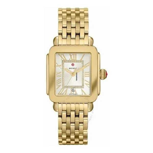 MICHELE Deco Madison Mid 18K Gold Diamond Dial Watch Diamonds Direct St. Petersburg, FL