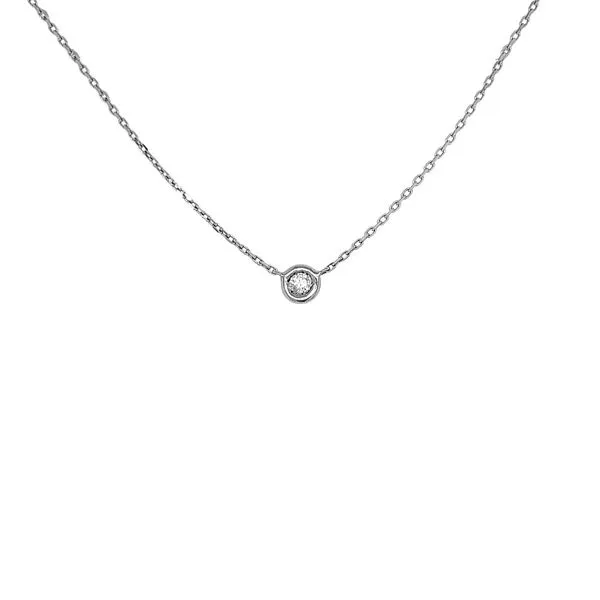 Sterling Silver 0.10ct Bezel Diamond Necklace Diamonds Direct St. Petersburg, FL