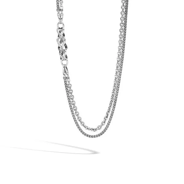 John Hardy Silver Double Row Chain Necklace Diamonds Direct St. Petersburg, FL