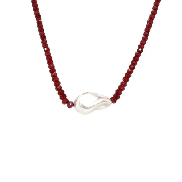 Garnet and Freshwater Pearl Necklace Diamonds Direct St. Petersburg, FL