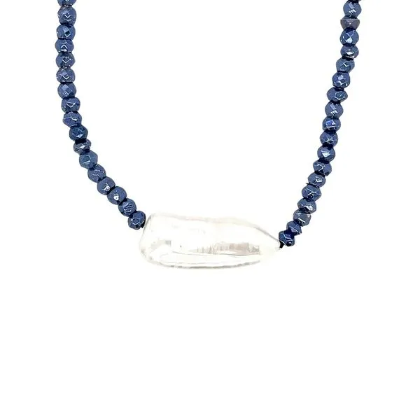 Blue-Toned Pyrite and Freshwater Pearl Necklace Diamonds Direct St. Petersburg, FL