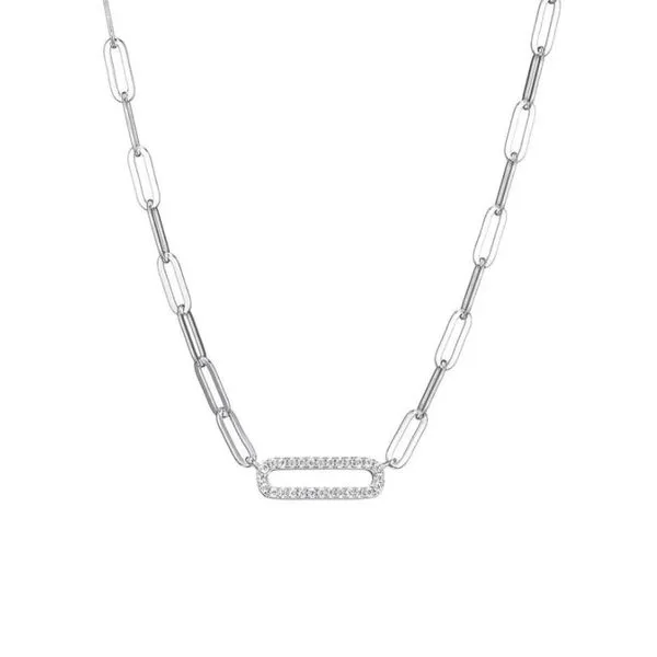 Sterling Silver Paperclip Chain Necklace Diamonds Direct St. Petersburg, FL
