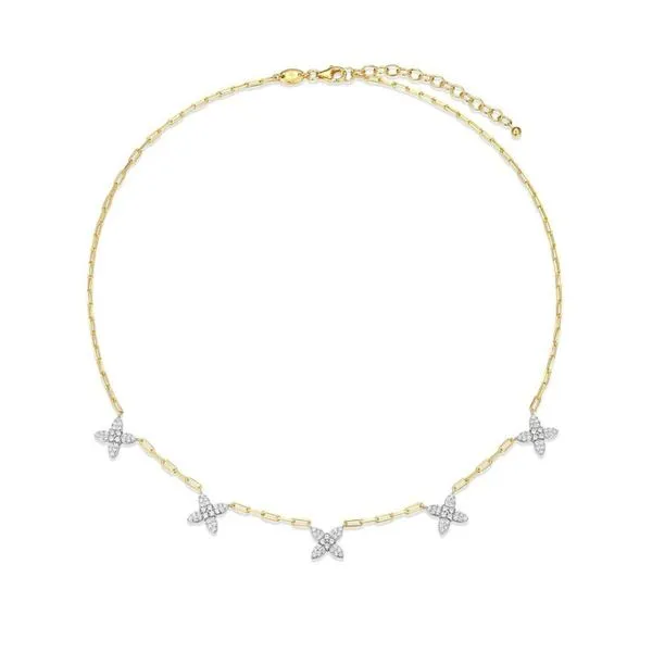 Sterling Silver Gold-Plated Flora Station Necklace Diamonds Direct St. Petersburg, FL