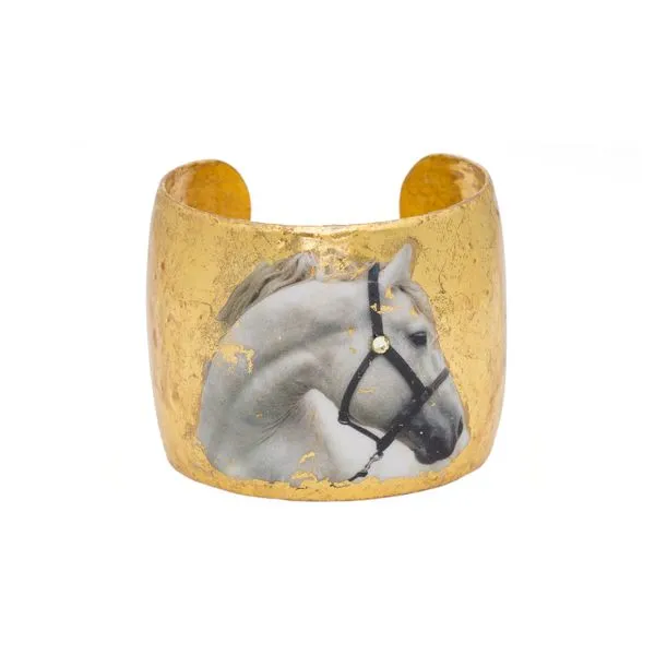 Evocateur 22K Gold Leaf White Horse Cuff Diamonds Direct St. Petersburg, FL