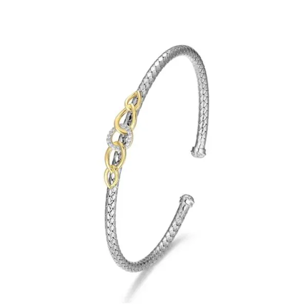 Sterling Silver Celeste Oval Link Cuff Bracelet Diamonds Direct St. Petersburg, FL
