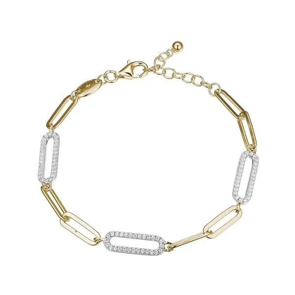 Sterling Silver Gold-Plated Paperclip Chain Bracelet Diamonds Direct St. Petersburg, FL