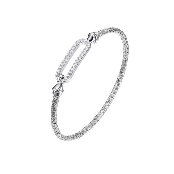 Sterling Silver Paperclip CZ Bangle Bracelet Diamonds Direct St. Petersburg, FL