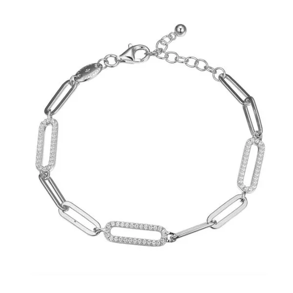 Sterling Silver Paperclip Chain Bracelet Diamonds Direct St. Petersburg, FL