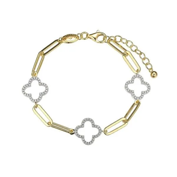 Sterling Silver Gold-Plated CZ Clover Bracelet Diamonds Direct St. Petersburg, FL