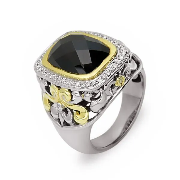 Sterling Silver & 18KY Spinel & Diamond Ring Diamonds Direct St. Petersburg, FL