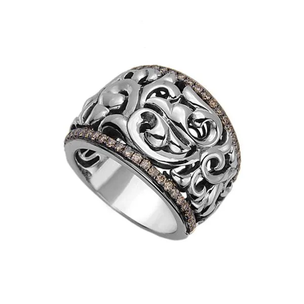 Sterling Silver 0.55ctw Brown Diamond Scroll Ring Diamonds Direct St. Petersburg, FL