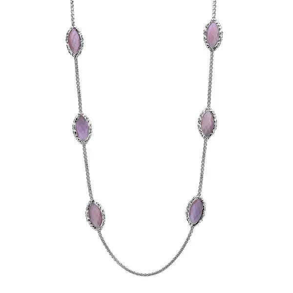 Sterling Silver Mother-of-Pearl Station Necklace Diamonds Direct St. Petersburg, FL