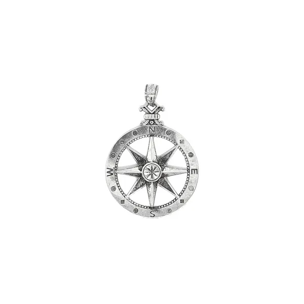 Sterling Silver Compass Pendant Diamonds Direct St. Petersburg, FL