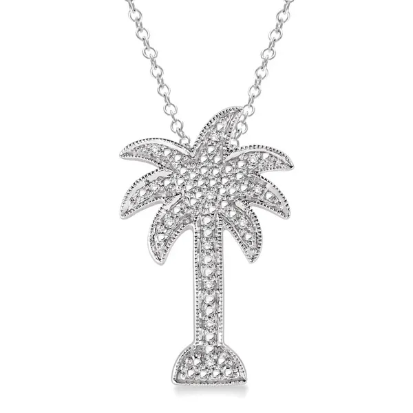 Sterling Silver 0.05ctw Diamond Palm Tree Necklace Diamonds Direct St. Petersburg, FL