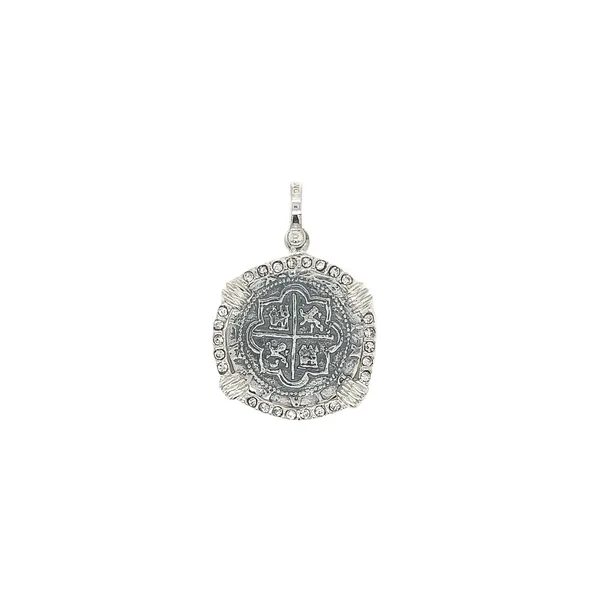 Sterling Silver Replica Atocha Coin Pendant with CZ's Diamonds Direct St. Petersburg, FL
