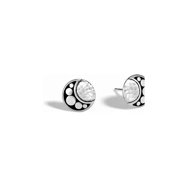 John Hardy Women's Dot Moon Phase Hammered Silver Stud Earrings Diamonds Direct St. Petersburg, FL