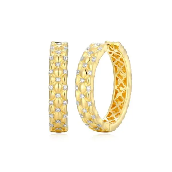 Sterling Silver Gold-Plated Quilted Hoop Earrings Diamonds Direct St. Petersburg, FL