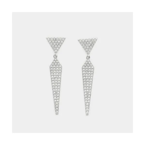 Rhodium Plated with CZ Earrings Diamonds Direct St. Petersburg, FL