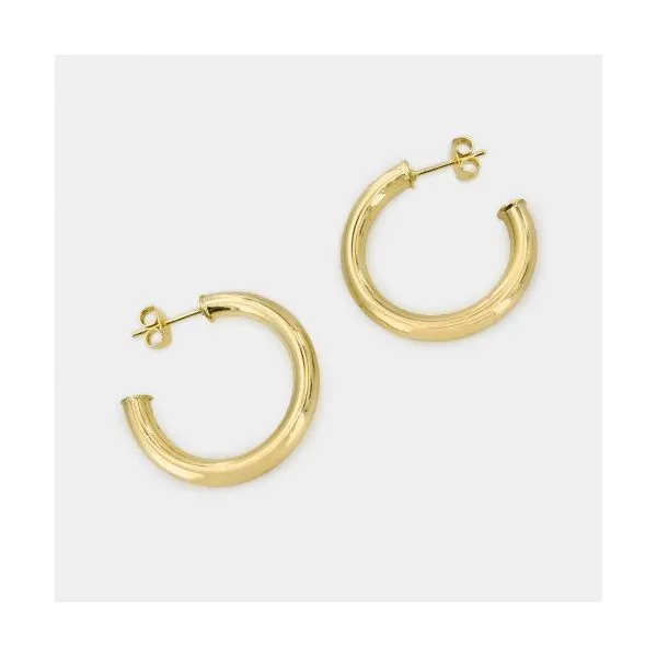 Gold Plated Tube Earrings Diamonds Direct St. Petersburg, FL