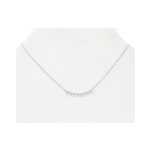 Rhodium Plated Necklace with Dangling CZs Diamonds Direct St. Petersburg, FL