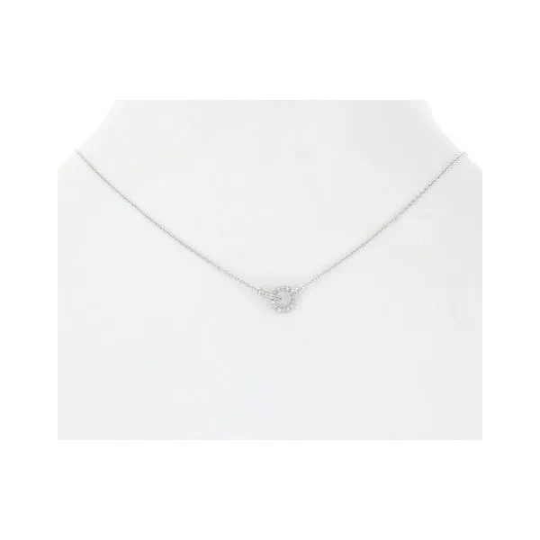 Rhodium Plated Chain with Two Linked CZ Pave Circles Diamonds Direct St. Petersburg, FL