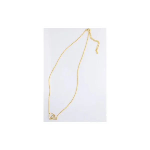 Gold Plated Necklace with Heart and Ring Image 2 Diamonds Direct St. Petersburg, FL