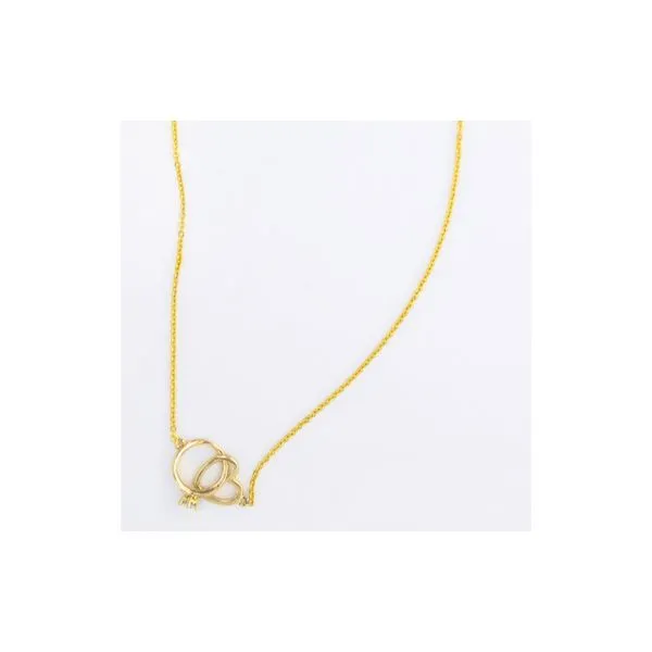 Gold Plated Necklace with Heart and Ring Diamonds Direct St. Petersburg, FL