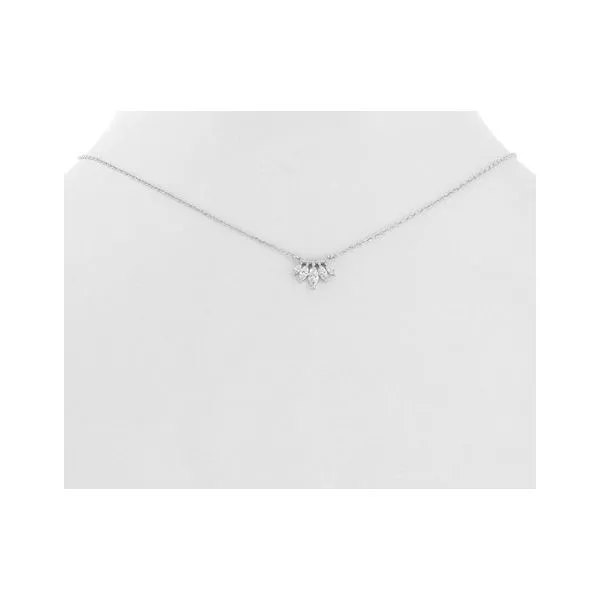 Rhodium Plated Dangling CZ Necklace Diamonds Direct St. Petersburg, FL