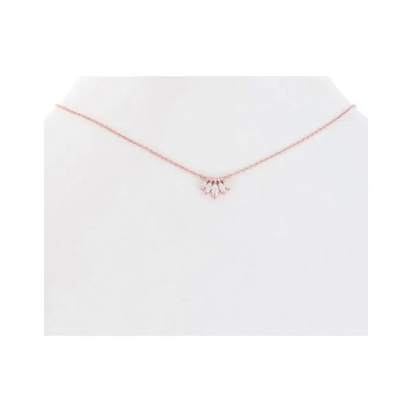 Rose Gold Plated Dangling CZ Necklace Diamonds Direct St. Petersburg, FL