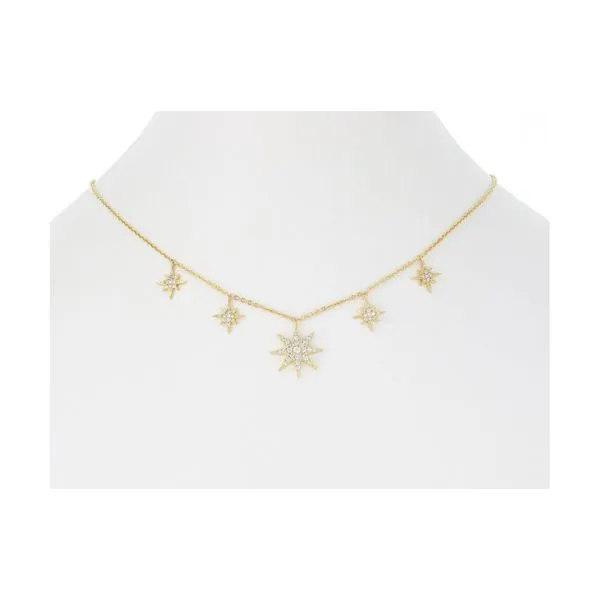 Gold Plated Star and Moon Necklace Diamonds Direct St. Petersburg, FL