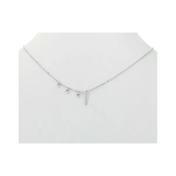 Rhodium Plated Dangle Necklace Diamonds Direct St. Petersburg, FL