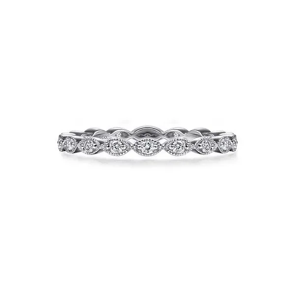 Gabriel & Co. 14K White Gold Marquise Station Diamond Stackable Ring Diamond Showcase Longview, WA