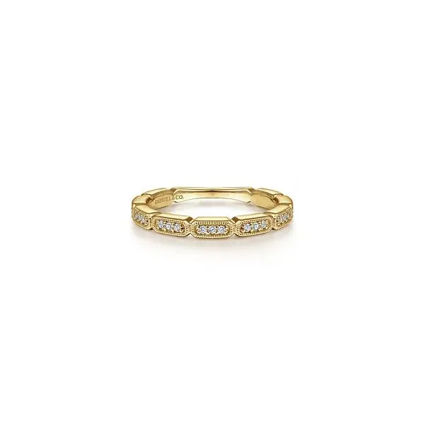 Gabriel & Co. 14K Yellow Gold Segmented Diamond Stackable Ring Diamond Showcase Longview, WA