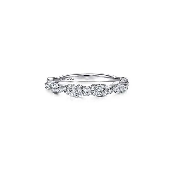 Gabriel & Co. 14K White Gold Twisted Diamond Stackable Ring similar item image