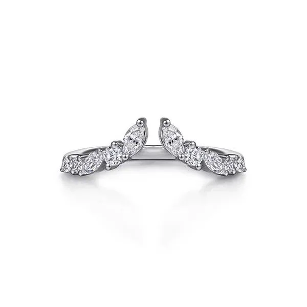 Gabriel & Co. 14K White Gold Prong Marquise and Round Diamond Anniversary Band Diamond Showcase Longview, WA