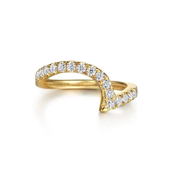Gabriel & Co. 14K Yellow Gold Diamond Wedding Band Diamond Showcase Longview, WA