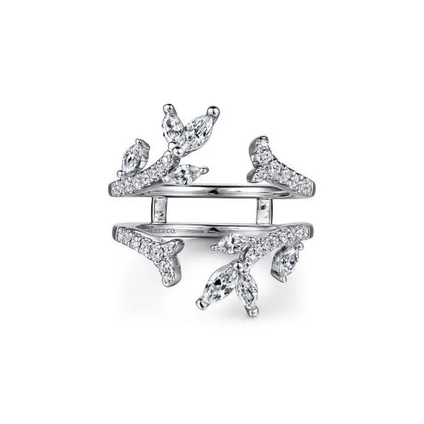 Gabriel & Co. 14K White Gold Marquise and Round Diamond Ring Enhancer Diamond Showcase Longview, WA